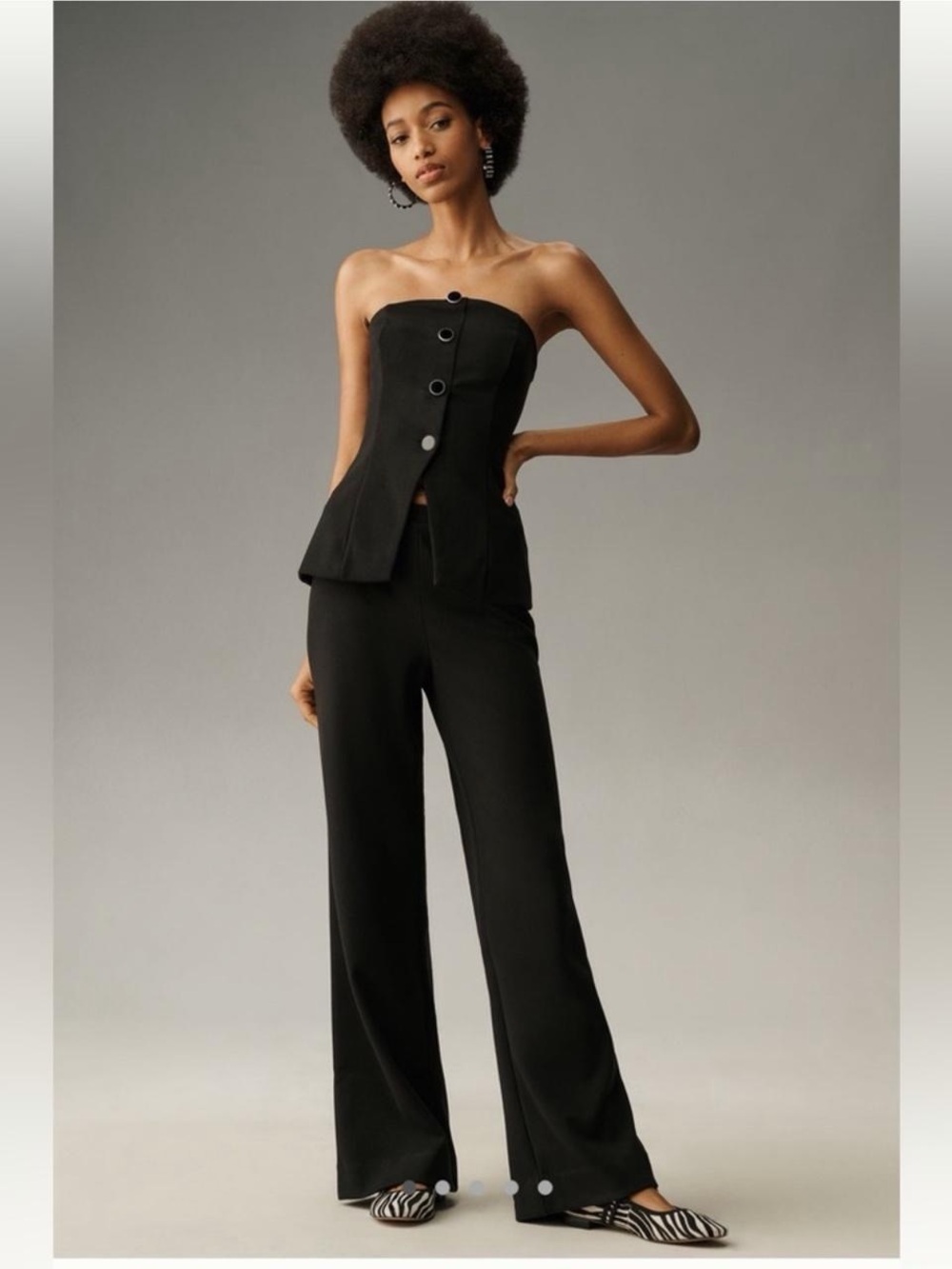 Strapless Black Wide-Leg Jumpsuit